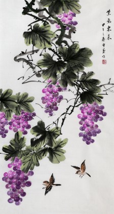 QA安徽美协何华贤三尺《紫气东来》