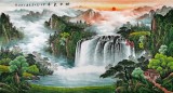 【已售】吴东六尺聚宝盆山水画《旭日东升》