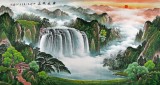 【已售】吴东六尺聚宝盆风水画《源远流长》