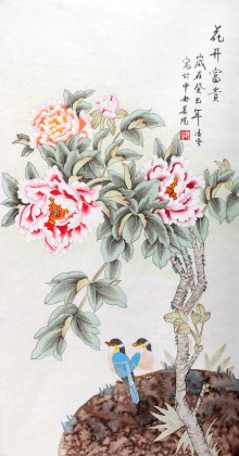 【已售】 北京美协凌雪三尺富贵牡丹《花开富贵》