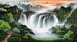 【已售】吴东六尺聚宝盆山水画《宝地生金》