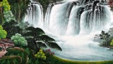 【已售】吴东六尺聚宝盆山水画《宝地生金》