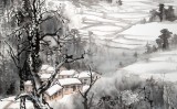 民盟美协理事黄奇松四尺《雪满龙山》