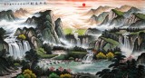 【已售】宁良成六尺风水画《流水生财》