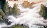 【已售】张慧仁六尺精品山水《春山半是云》