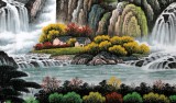 【已售】宁良成六尺聚宝盆风水画《旭日东升》
