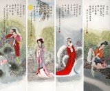 【已售】北京美协凌雪精品四条屏《四大美女》