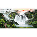 吴东六尺风水画《源远流长》