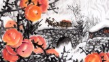 SK名家赵金鸰作品《山乡雪后柿子红》(询价)
