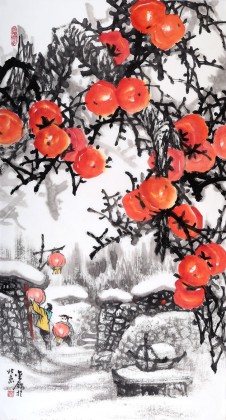 【已售】名家赵金鸰作品《新年到》