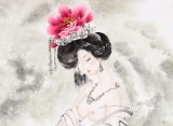 【已售】李凤英四尺斗方仕女《金屋妆成娇侍夜》
