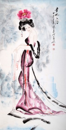 【已售】李凤英四尺四大美人之《贵妃入浴》