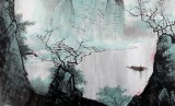 【已售】山水画协会副主席程冰石四尺斗方《漓江行舟》