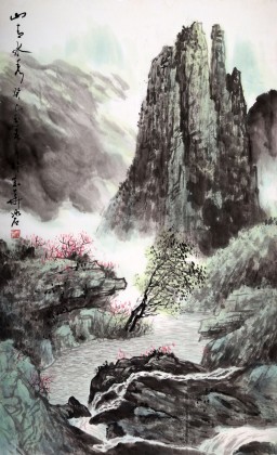 書画の山水画古書画コレクションT6 玄关旺财山水画山青水秀- 写意山水画- 99字画网