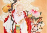 【已售】河南美协董书林四尺人物国画《寿星》