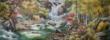 【已售】小八尺朝鲜国画《在瀑布下》