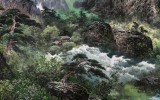 【已售】朝鲜画家李明大尺寸国画《金刚山的夏天》
