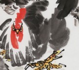 【已售】曲逸之  四尺国画《雄鸡图》 中国美术学院著名花鸟画家
