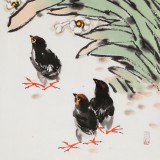 【已售】著名花鸟画家曲逸之 四尺牡丹国画四条屏