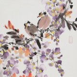 【已售】著名花鸟画家曲逸之 四尺牡丹国画四条屏