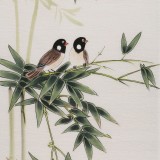 【已售】北京美协凌雪 四条屏花鸟画《梅兰竹菊》