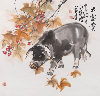 【已售】王向阳四尺斗方《大富贵》