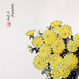 朝鲜画家金珍香 四尺《秋实》