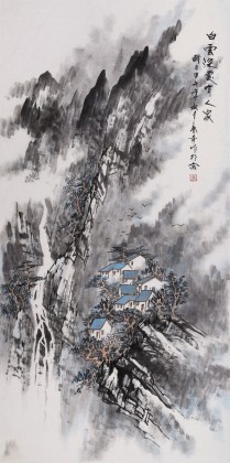 SK北京美协张春奇四尺《白云深处有人家》（询价）