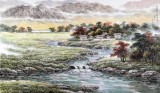 【已售】朝鲜画家姜有正 四尺《故乡的溪水声》