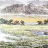 【已售】朝鲜画家姜有正 四尺《故乡的溪水声》