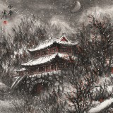 【已售】名家赵金鸰太行雪村系列四尺斗方《寻梦》(询价)