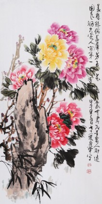【已售】刘卓华 四尺《美艳绝伦盖群芳》 河北著名老画家（询价）