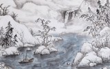 宁全喜 四尺《山乡雪霁》国家画院龙瑞工作室画家