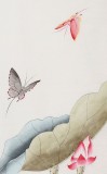 【已售】北京美协凌雪四条屏花鸟画《清香溢远》