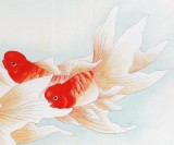 【已售】北京美协凌雪四尺斗方九鱼图《鸿运当头》