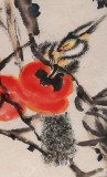 【已售】曲逸之 四条屏《柿柿如意》河南省著名花鸟画家