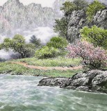 【已售】朝鲜名家蔡京华 四尺《春到溪谷》