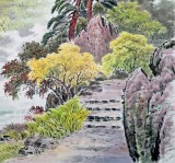 【已售】朝鲜画家赵元哲 四尺《金刚山仙河溪谷》