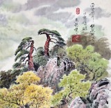 朝鲜画家赵元哲 四尺《金刚山仙河溪谷》