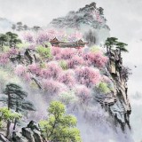 朝鲜画家金善国 四尺《妙香山之春》
