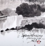 朝鲜画家郑勋 四尺《思念最胜台的月夜》
