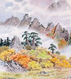 【已售】朝鲜画家赵元哲 四尺《山谷之秋》