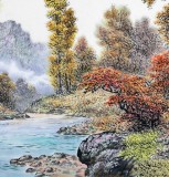 【已售】朝鲜名家蔡京华 四尺《秋天的山河》
