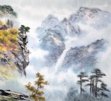 朝鲜画家金善国 四尺《妙香山祝圣殿》