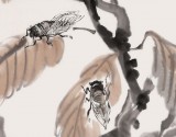 张明河 四尺斗方《夏鸣图》 中国湿地画派创始人之一（微信询价）