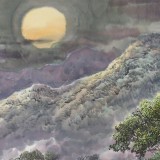 【已售】朝鲜画家安钟三 小八尺《山村的傍晚》