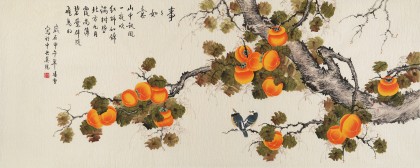【已售】北京美协凌雪 小六尺花鸟画《事事如意》