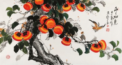 【已售】三尺风水吉利国画《事事如意》