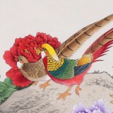 【已售】中国著名画家张洪山 四尺花鸟画《锦上添花》