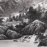 张慧仁小六尺精品山水画《象山水月》